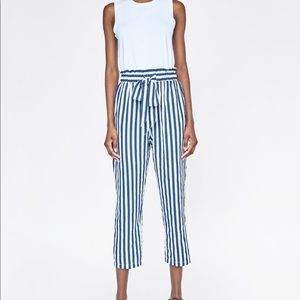 Striped paperbag pants